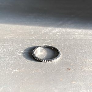 Sterling Silver Ribbed Simple Ring Size 7